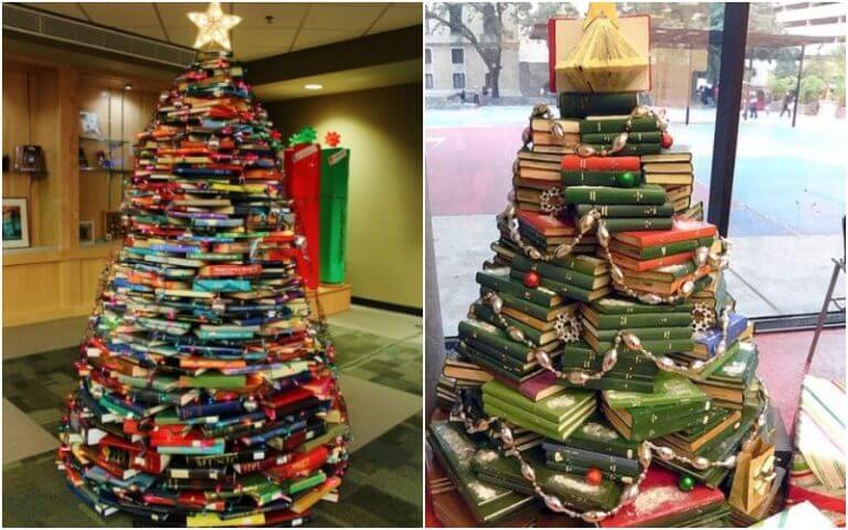 TOP 20 | Vinte árvores de Natal feitas só de livros