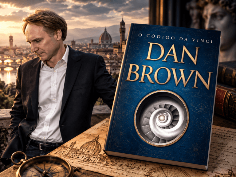 Livro Origem, de Dan Brown, sobre uma mesa